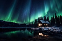 Northern light, Aurora Borealis. 