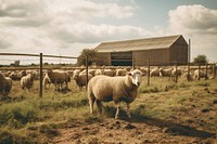 Outdoors sheep farm architecture. 