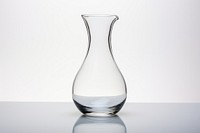 Glass vase jug white background. 