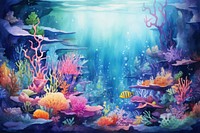 Coral reef background aquarium outdoors nature. AI generated Image by rawpixel.