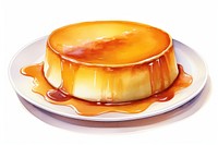 Dessert plate flan food. AI generated Image by rawpixel.