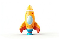 Rocket missile toy white background. 