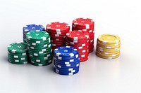 Gambling casino game white background. 