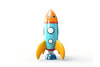 Rocket toy white background spacecraft. AI generated Image by rawpixel.