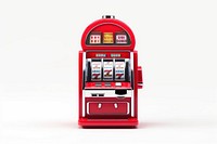 Machine gambling slot white background. 