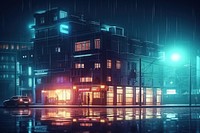 Light night city architecture. AI generated Image by rawpixel.