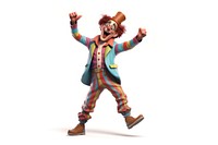 Dancing cartoon clown white background. AI generated Image by rawpixel.