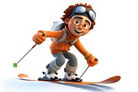 Skiing recreation cartoon sports. 