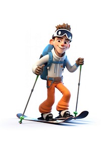 Skiing recreation cartoon sports. 