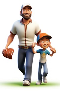 Baseball athlete cartoon father. AI generated Image by rawpixel.