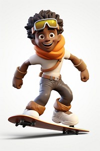 Snowboarding skateboard cartoon toy. 