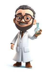 Scientist holding glasses cartoon. AI generated Image by rawpixel.