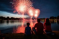 Fireworks outdoors nature family. AI generated Image by rawpixel.
