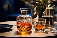 Glass perfume bottle whisky. 