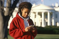 Woman using smartphone. 