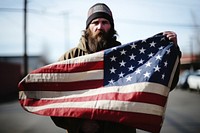 Adult beard flag independence. 