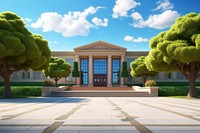 Architecture building entrance outdoors. AI generated Image by rawpixel.