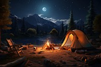 Night astronomy outdoors bonfire. AI generated Image by rawpixel.