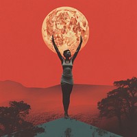 Moon standing outdoors nature. AI generated Image by rawpixel.
