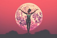 Moon standing outdoors night. AI generated Image by rawpixel.