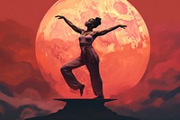 Dancing moon representation performance. AI generated Image by rawpixel.