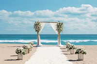 Wedding beach ceremony outdoors. AI generated Image by rawpixel.