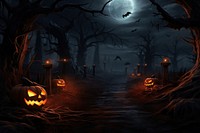 Halloween outdoors spooky night. 
