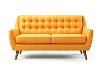 Retro sofa furniture white background comfortable. 