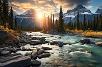 Wilderness landscape mountain outdoors. AI generated Image by rawpixel.