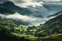 Wilderness landscape mountain outdoors. 