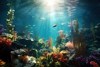 Underwater aquarium outdoors nature. 