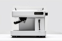 A coffee machine appliance white background coffeemaker. 