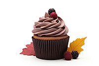 Fall season cupcake dessert cream fruit. 