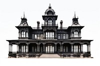 Haunted black mansion architecture building house. 