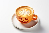 Hot pumpkin drink cup coffee latte. 