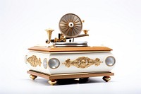 Music box white white background electronics. 