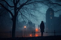 Silhouette light outdoors night. AI generated Image by rawpixel.