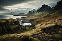 Wilderness landscape mountain outdoors. 