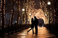 Silhouette decoration christmas lighting. 