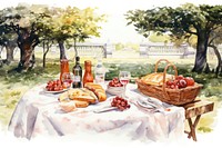 Picnic outdoors plate food. AI generated Image by rawpixel.