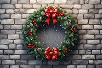 Christmas decoration wreath wall. 