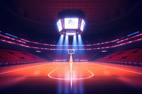 Illuminated basketball stadium architecture. AI generated Image by rawpixel.