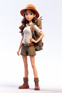 Figurine cartoon travel women. 