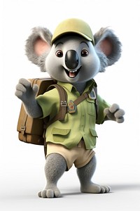 Cartoon koala toy portrait. AI generated Image by rawpixel.