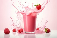 Raspberry smoothie dessert fruit. AI generated Image by rawpixel.