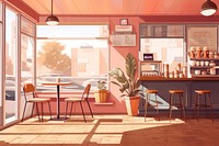 Restaurant cafeteria furniture table. AI generated Image by rawpixel.