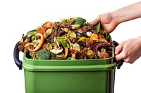 Men hand container recycling organic. 