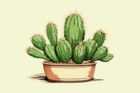Astrophytum myriostigma cactus cartoon plant houseplant. AI generated Image by rawpixel.
