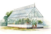 Greenhouse architecture outdoors garden. 