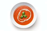 Tomato soup food dish bowl. 